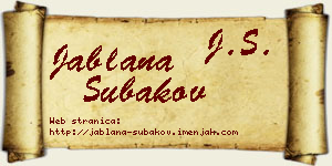 Jablana Subakov vizit kartica